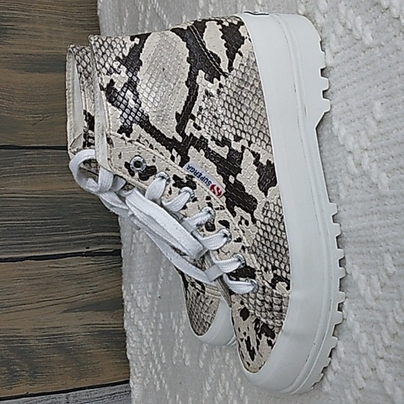 Superga High top snake print sneakers size 6.5 - Picture 6 of 11